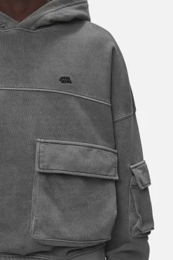Harvey Terry Cargo Boxy Hoodie Vintage Grey -Pegador® PGDR NEVER TOO LATE ECOMMERCE MALE DAY 277