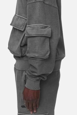 Harvey Terry Cargo Boxy Hoodie Vintage Grey -Pegador® PGDR NEVER TOO LATE ECOMMERCE MALE DAY 278