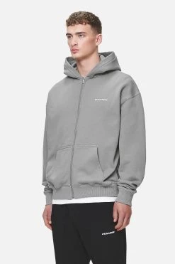 Logo Oversized Sweat Jacket Washed Cool Grey White Gum -Pegador® PGDR NEVER TOO LATE ECOMMERCE MALE DAY 2A25