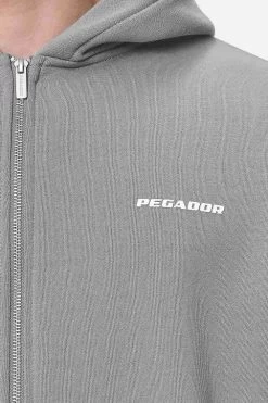 Logo Oversized Sweat Jacket Washed Cool Grey White Gum -Pegador® PGDR NEVER TOO LATE ECOMMERCE MALE DAY 2A40