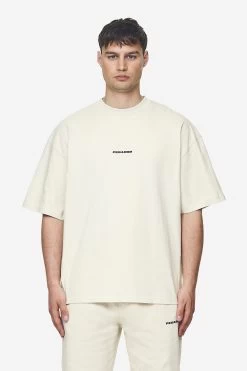 Logo Boxy Tee Washed Salty Cream Black Gum