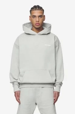 Logo Oversized Hoodie Washed Pearl Grey White Gum