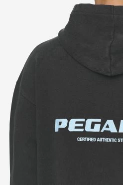 Colne Logo Oversized Hoodie Vintage Black Baby Blue -Pegador® PGDR Next Wave E COMMERCE MENS DAY 248903