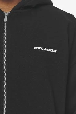 Logo Oversized Sweat Jacket Washed Black White Gum -Pegador® PGDR Next Wave E COMMERCE MENS DAY 248912