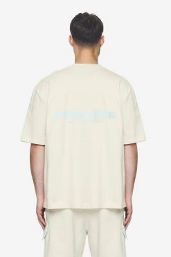 Colne Logo Oversized Tee Washed Salty Cream Baby Blue