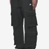 Preto Wide Cargo Pants Dyed Black
