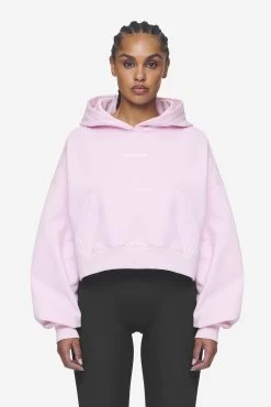 Salita Oversized Cropped Hoodie Washed Bubblegum White Gum