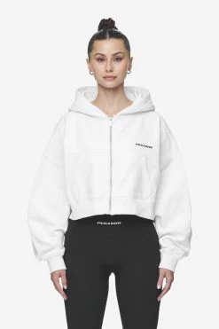 Lana Logo Cropped Sweat Jacket White Black -Pegador® PGDR Next Wave E COMMERCE WMNS DAY 245383
