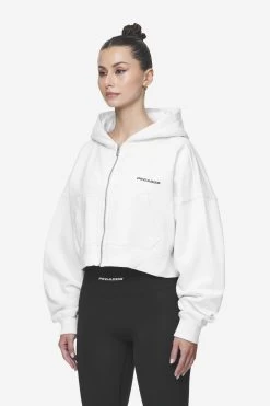 Lana Logo Cropped Sweat Jacket White Black -Pegador® PGDR Next Wave E COMMERCE WMNS DAY 245385