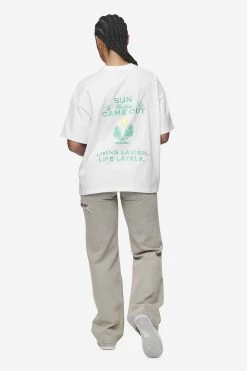 Flora Heavy Oversized Tee White -Pegador® PGDR Next Wave E COMMERCE WMNS DAY 245793