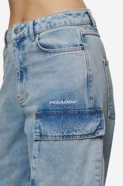 Celina High Waist Cargo Jeans Washed Pale Blue -Pegador® PGDR Next Wave E COMMERCE WMNS DAY 246307