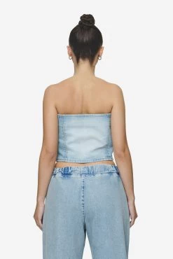 Miranda Denim Tube Top Washed Pale Blue Bleached Blue -Pegador® PGDR Next Wave E COMMERCE WMNS DAY 246363