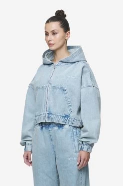 Zona Cropped Denim Zip Jacket Washed Pale Blue -Pegador® PGDR Next Wave E COMMERCE WMNS DAY 2 PART 246372