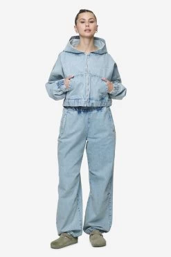 Zona Cropped Denim Zip Jacket Washed Pale Blue -Pegador® PGDR Next Wave E COMMERCE WMNS DAY 2 PART 246373
