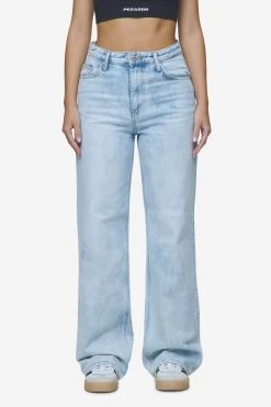 Lora Wide Leg Jeans Washed Light Blue