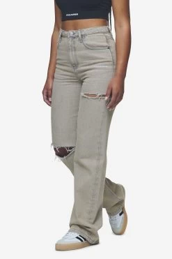 Romani Destroyed High Waist Jeans Washed Coast Sand -Pegador® PGDR Next Wave E COMMERCE WMNS PANTS DAY 24559