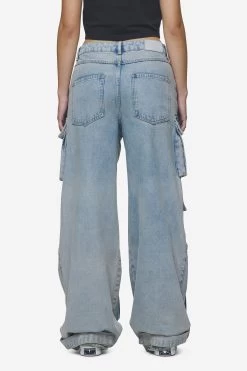 Celina High Waist Cargo Jeans Washed Pale Blue -Pegador® PGDR Next Wave E COMMERCE WMNS PANTS DAY 24582
