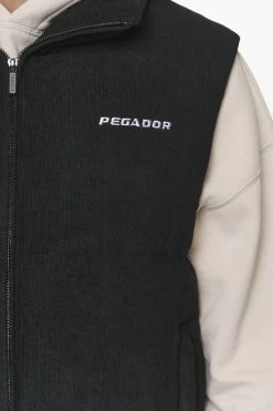 Bardon Cord Puffer Vest Black -Pegador® PGDR OUTERWEAR MENS6021