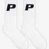 P Logo Socks White Black -Pegador® PLogoSocksWhiteBlack