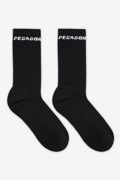 Side Logo Socks Black White