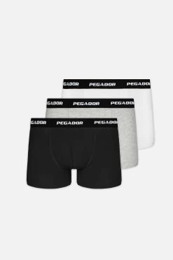 Tatun Boxershorts 3 Pack Black Grey Melange White