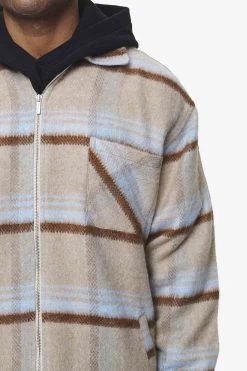 Bale Heavy Flannel Zip Shirt Skyblue -Pegador® detail PGDR BLACKFRIDAY 2023 MENS19016
