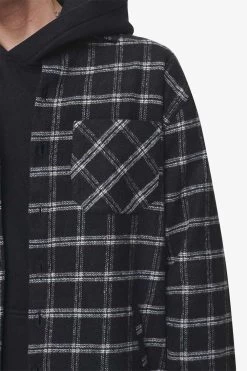 Flato Heavy Flannel Shirt Black Cream -Pegador® detail PGDR BLACKFRIDAY 2023 MENS19102
