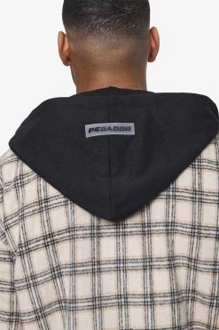 Fontana Hooded Hairy Zip Flannel Jacket Cream Orange -Pegador® detail PGDR BLACKFRIDAY 2023 MENS19169