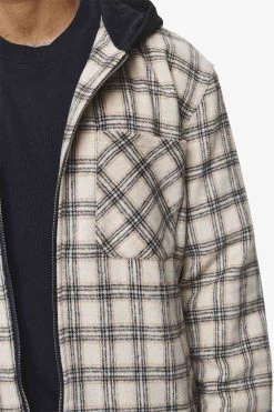 Fontana Hooded Hairy Zip Flannel Jacket Cream Orange -Pegador® detail PGDR BLACKFRIDAY 2023 MENS19170