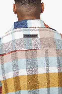 Bale Heavy Flannel Zip Shirt Navy Blue Mint -Pegador® detail PGDR BLACKFRIDAY 2023 MENS19215