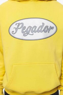 West Oversized Hoodie Vintage Washed Solar Yellow -Pegador® detail PGDR BLACKFRIDAY 2023 MENS19487