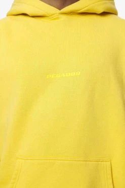 Colne Logo Oversized Hoodie Vintage Washed Solar Yellow Gum -Pegador® detail PGDR BLACKFRIDAY 2023 MENS19587